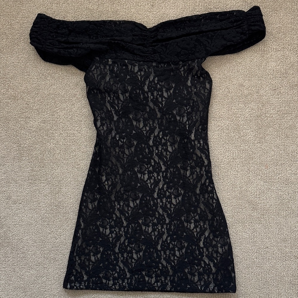 Off-Shoulder Black Lace top